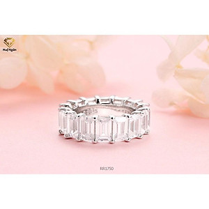 Nhẫn bạc 925 Huệ Ngân - Đá vuông đính vòng tròn RR1750