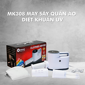 Máy Sấy Quần Áo, Chăn Nệm, Giày Mishio MK308 có chức năng diệt khuẩn UV - Hàng chính hãng