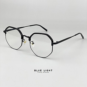 Kính Giả Cận, Gọng Kính Cận Nam Nữ Mắt Vuông Đa Giác Full Đen Hàn Quốc - BLUE LIGHT SHOP