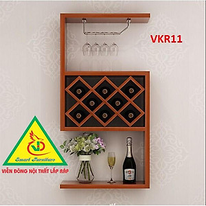 Kệ  treo tường bằng gỗ, KHÔNG KÈM giá treo ly VKR11 - Nội thất lắp ráp