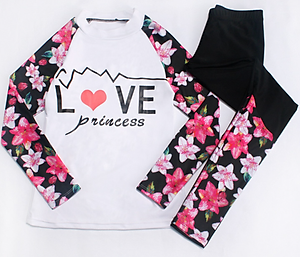 Đồ Bơi Hai Mảnh Nữ Tay Dài Quần Dài Họa Tiết Lovely Và Hoa Xinh AT228 MayHomes Long Sleeves And Long Pants Women Swimwear With UPF 50 Sun Protection