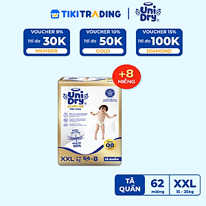 [Mẫu mới] Tã quần Unidry G3X Supreme siêu mỏng size XXL - 54+8 miếng