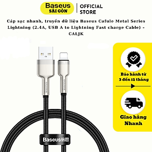 Cáp sạc nhanh Baseus Cafule Metal Series USB-IP CALJK  2.4A - hàng chính hãng