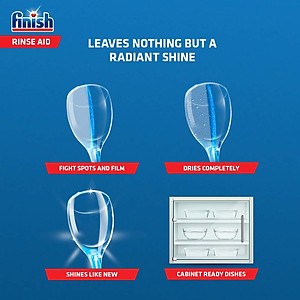 Nước làm bóng và khô chén, đĩa Finish Dishwasher Rinse Aid Shinier & Drier Dishes 800ml QT017394