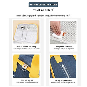 Túi Đựng Hộp Cơm Giữ Nhiệt Cao CấpHELLO – Túi Xách Đựng Cơm Trưa Văn Phòng, Chống Thấm, Nhẹ Gọn 24x15x19.5cm -HÀNG CHÍNH HÃNG MINIIN