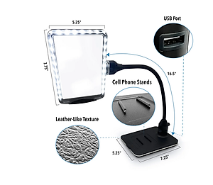 Kính lúp cao cấp để bàn đọc sách, đọc điện thoại Magnipros 1819+CP (4X, có đèn led chống chói và giảm mỏi mắt, có thể để bàn hoặc kẹp bàn)