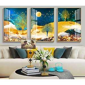 Tranh tráng gương cao cấp bộ 3 