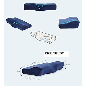 Gối Ngủ Cao Su Non Memory Foam Pillow HT SYS - Vạn Phúc - Gối Ngủ Trị Liệu - 50cmx30cm - Đem đến những giấc mơ tuyệt đẹp