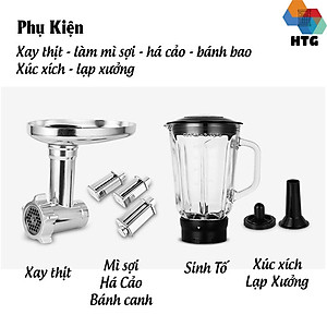 Máy trộn bột, đánh trứng nhà bếp Sohef SC212C phiên bản 9 trong 1, dung tích 7 lít, làm bếp đa năng, hàng chính hãng