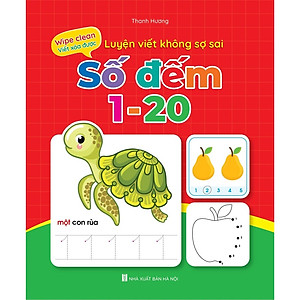 Bộ Vở Viết Xóa Được - Wipe Clean Luyện Viết, Làm Toán Không Sợ Sai ( Bộ 5 Cuốn) - Tặng Kèm 2 Bút