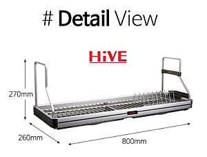 Giá úp chén bát treo tủ bếp trên Premium Black Hive Hàn Quốc