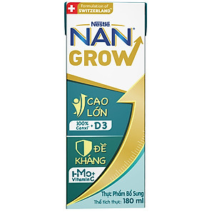 Thùng sữa bột pha sẵn Nestlé NANGROW 6(4x180ml) sữa mát công thức từ Thụy Sĩ với 100% Canxi giúp bé cao lớn vượt trội dành cho bé từ 1 tuổi