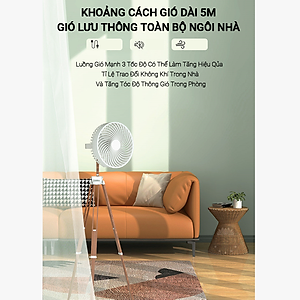 Quạt Mini Để Bàn, Quạt Tích Điện Sạc USB Besti - Quạt Cầm Tay 3 Tốc Độ, Điều Chỉnh Hướng Gió Xoay 360 Độ, Kiểu Dáng Sang Trọng , Không Gây Ồn, Pin Sạc Dung Lượng Lớn - Hàng Chính Hãng