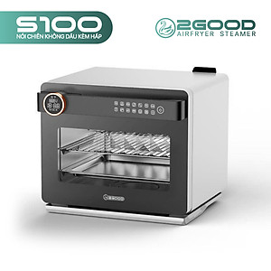 Nồi Chiên Không Dầu Kèm Hấp 2GOOD S100, Công nghệ SUPERHEAT, Bổ sung Xiên quay gà, Lồng tự đảo 360°, Full phụ kiện từ Inox 304 an toàn cho Sức khoẻ - Hàng Chính Hãng