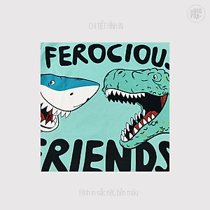 Áo thun bé trai BIGFOX - MISS MEOW size đại, áo cho bé chất cotton phong cách Âu Mỹ in cá mập 11 - 40 kg QATE