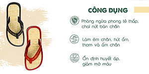 Dép chiếu xỏ ngón Hương Quế DCQ-47 nguyên liệu tự nhiên (sợi chiếu, bột quế, sợi đay) ngăn ngừa mồ hôi chân - giữ ẩm và mát chân