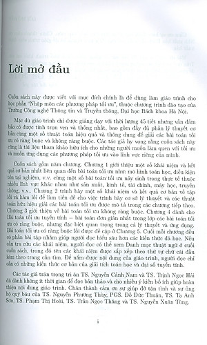 Nhập Môn Các Phương Pháp Tối Ưu - TS. Lê Quang Thủy, PGS.TS. Nguyễn Thị Bạch Kim