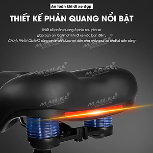 Đệm Yên Xe Đạp Thể Thao Đàn Hồi Mềm Dày Thoáng Khí Cao Cấp Giúp Êm Mông Thoải Mái (Bản Nâng Cấp) Chống Trượt, Siêu Êm Có Lỗ Rãnh Thoát (Thân Rộng) Mai Lee