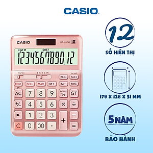 Máy Tính CASIO DM-120FM Cỡ Đại Bề Mặt Kim Loại Số To Tem BH 5 năm