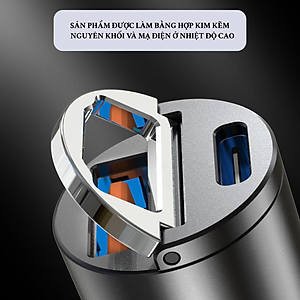 Tẩu Sạc Nhanh USB Type C Công Suất 30W | Tẩu Sạc Nhanh USB Type C Công Nghệ Sạc Nhanh QC 3.0 Thông Minh, Chất Liệu Hợp Kim, Thiết Kế Nhỏ Gọn