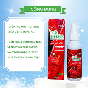 Xả Vải Khô Dạng Xịt Công Nghệ Sinh Học ECOHOME 100ml Hương Nước Hoa Vỏ Đỏ Làm Mềm Vải Khử Mùi Mồ Hôi, Lưu Hương Cả Ngày