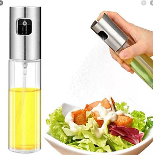 Bình xịt dầu ăn thuỷ tinh cao cấp tiện lợi 100ml tặng kèm khăn lau dầu ăn đa năng
