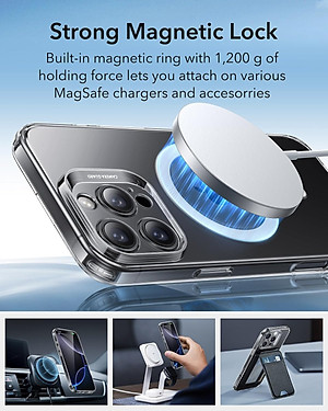 Ốp Lưng cho iPhone 16 Pro / iPhone 16 Pro Max ESR Zero Clear Case HaloLock - Hàng Chính Hãng