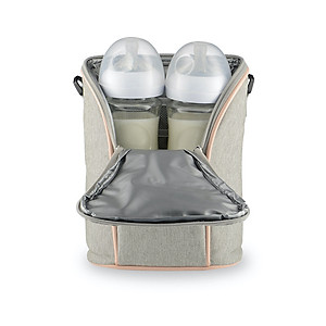 Túi giữ nhiệt bình sữa đôi (chứa được 2 bình sữa cổ siêu rộng) có thể giữ ấm hoặc giữ lạnh + tặng 2 zipper 20x30cm dùng bao đựng bình sữa giúp giữ nhiệt tốt hơn