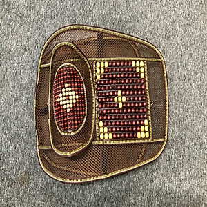 Bộ tấm lưới tựa lưng massage hạt gỗ trên xe ô tô, xe hơi DC-HG01