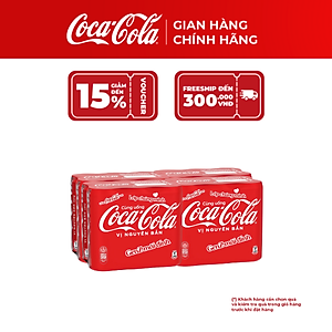 [SALE 11.11] Thùng/Lốc 24 Lon Coca-Cola Original 320ml – Nước Ngọt Giải Khát Vị Nguyên Bản, Coca-Cola Official Store