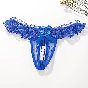 Combo 2 Quần Lót Lọt Khe Phối Ren Hở Đáy Đính Hạt Ngọc Trai Gợi Cảm Cho Nữ (màu ngẫu nhiên) LYEQ059