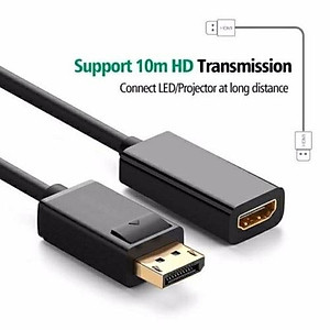 Dây Cáp Chuyển Đổi DisplayPort Sang HDMI màu đen Displayport To HDMI Hàng Nhập Khẩu