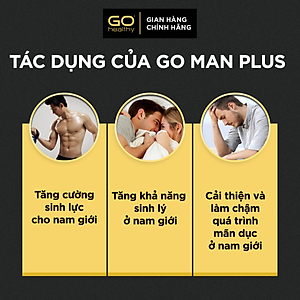 GO MAN PLUS 30 VIÊN - Viên uống tăng cường sinh lý nam, cải thiện và làm chậm quá trình mãn dục nam nhập khẩu chính hãng GO Healthy New Zealand