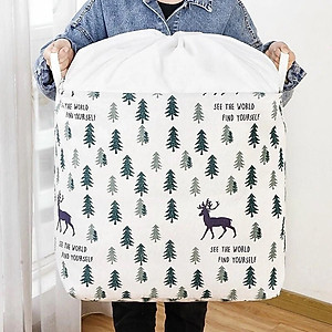 Giỏ đựng quần áo bằng vải cỡ lớn , túi đựng chăn gấp gọn Chính Hãng TOKDODO (Giao Màu Ngẫu Nhiên)