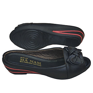 Dép Nữ Đế Xuồng HÀ NAM Da Bò Thật Cao Cấp 4cm DNU2075