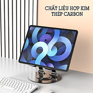 Giá Đỡ Máy Tính Bảng Hợp Kim Nhôm Để Bàn Xoay 360 Độ Cho Điện Thoại, Máy Tính Bảng L08 - Hàng chính hãng