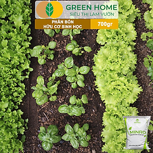 Phân Bón Hữu Cơ Greenhome, Minro, Bao 700g, Sinh Học Giúp Cây Khoẻ, Ổn Định, Sai Hoa, Đậu Trái Chuyên Hoa Hồng, Lan, Rau
