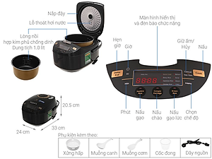 Nồi cơm điện tử 1.0 lít Electrolux 7 E7RC1-550K - Hàng chính hãng