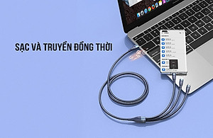 Cáp sạc đa năng 5A Remax 3in1 RC-199TH sạc nhanh siêu tốc max 40W- Hàng chính hãng