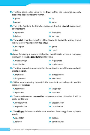 Bài Tập Từ Đồng Nghĩa, Trái Nghĩa Tiếng Anh (Ôn Thi Vào Lớp 10 Và 10 Chuyên)