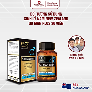 Bộ Sản Phẩm 2 Hộp Viên Uống Tăng Sinh Lý Nam New Zealand Go Man Plus 30 Viên | Giúp Tăng Cường Sinh Lực, Sinh Lý Ở Nam Giới - Nhập Khẩu Chính Hãng