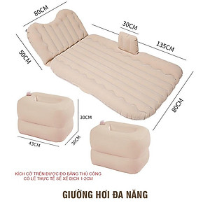 Giường hơi ô tô cao cấp - Đệm hơi ô tô chân rời bao gồm bơm điện, gối, miếng vá dự phòng