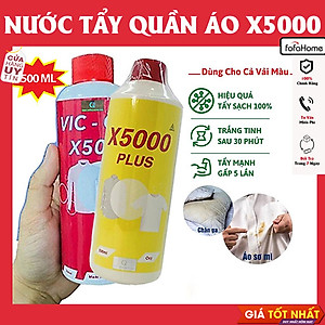 Thuốc Tẩy X5000 Nước Tẩy Trắng, Tẩy Mốc, Vết Ố Quần Áo, Chăn Ga Lem Màu 500ml Tẩy Trắng Đánh Bay Mọi Vết Bẩn