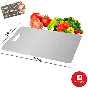 Thớt Inox SUS304 Kích Thước 34x24cm Kháng Khuẩn Nên Sử Dụng Dễ Dàng Lau Chùi Và Vệ Sinh Dễ Dàng, Không Xước Dăm Không Ăn Mòn