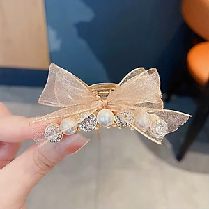 Kẹp tóc sau đính đá nơ đẹp - kẹp tóc đính đá kết hợp thắc nơ đẹp