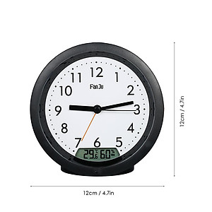 Đồng hồ báo thức im lặng có màng LCD hiển thị nhiệt độ và độ ẩm có đèn nền đáy chống trượt