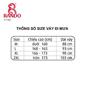 Váy đi mưa chống nước, che kín hông RANDO