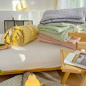 Chăn Hè Kẻ Đũi Cotton Xơ Đậu Nành, Chăn Đũi Kẻ Hàn Quốc Cao Cấp Kích Thước 2mx2m3 Hàng Nhập Khẩu - LOẠI 1- HÀNG CHÍNH HÃNG MINIIN