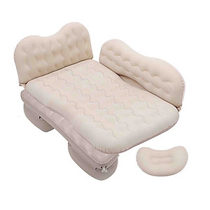 Nệm hơi vải nhung cao cấp có vân lướt sóng cho xe ô tô 7 chỗ, có ô để đồ. Tặng kèm bộ bơm hơi và bộ vá