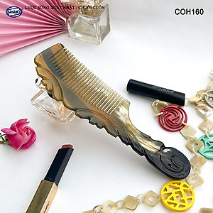  Lược Sừng Vân Nưa Chuôi Cuốn (Size: XL-20cm) Họa Tiết Uốn Lượn Sắc Sảo, Chăm sóc tóc - COH160